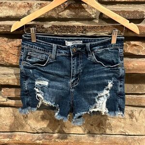 Kancan Distressed Denim Daisy Duke Shorts